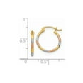 thumbnail image 4 of FB Jewels 14K Yellow Gold & White and Rose Rhodium 1.5mm Diamond Cut Hoop Earrings, 4 of 4
