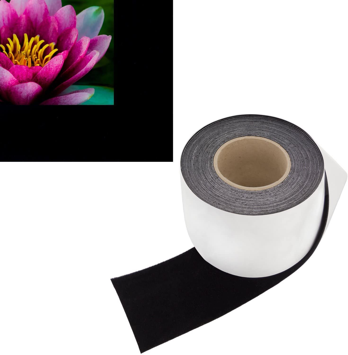 4 in x 60 ft Vibrancy Enhancing Projector Screen Felt Tape Border