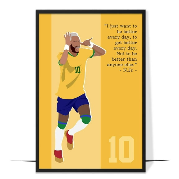 LOLUIS Inspirational Quotes Wall Art, Sports Motivational Art Print Decor Gifts for Home Office, Soccer Superstars Poster (Unframed 8"x12")
