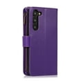 thumbnail image 4 of Allytechgroup Wallet Case for Samsung Galaxy A15 5G, Zipper Clutch Phone Case with Card Slots, Cash Pocket, Wrist Strap, Kickstand Stand Function, Magnetic Closure Flip Cover, Purple, 4 of 6