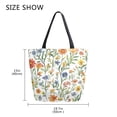 thumbnail image 5 of FORMRS Womens Canvas Tote Bag with Zipper Inner Pocket Shoulder Handbag, Watercolor Wildflowers Pattern, 5 of 7