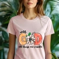 thumbnail image 5 of With God All Things Are Possible Christian Floral T-Shirt, Heliconia, Size L, 5 of 6