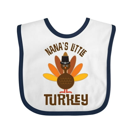 

Inktastic Thanksgiving Nana Little Turkey Gift Baby Boy or Baby Girl Bib