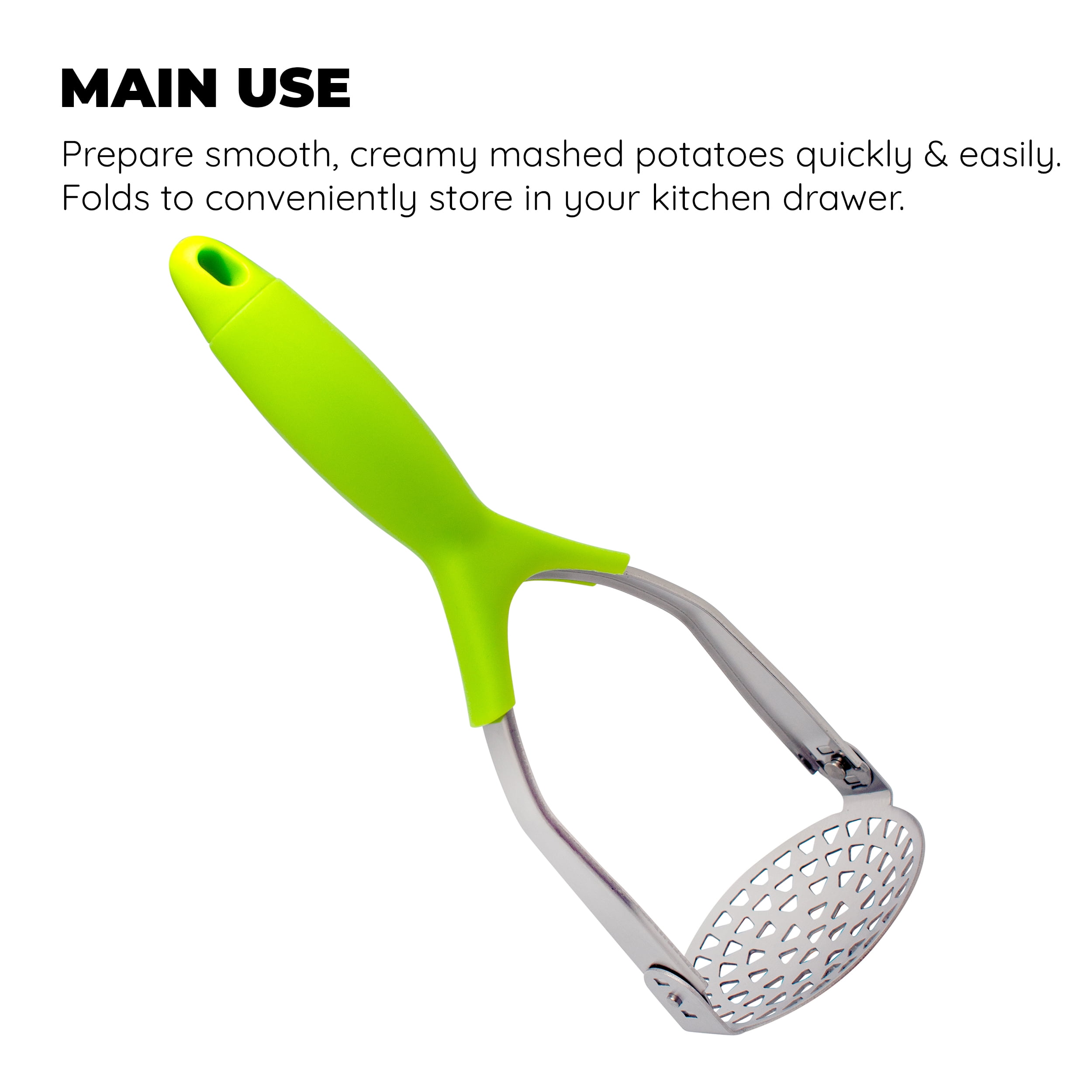 Stainless Steel Potato Masher - Ergonomic Design Sturdy Construction Long&comfortable Grip - Manual Masher by Meaartem