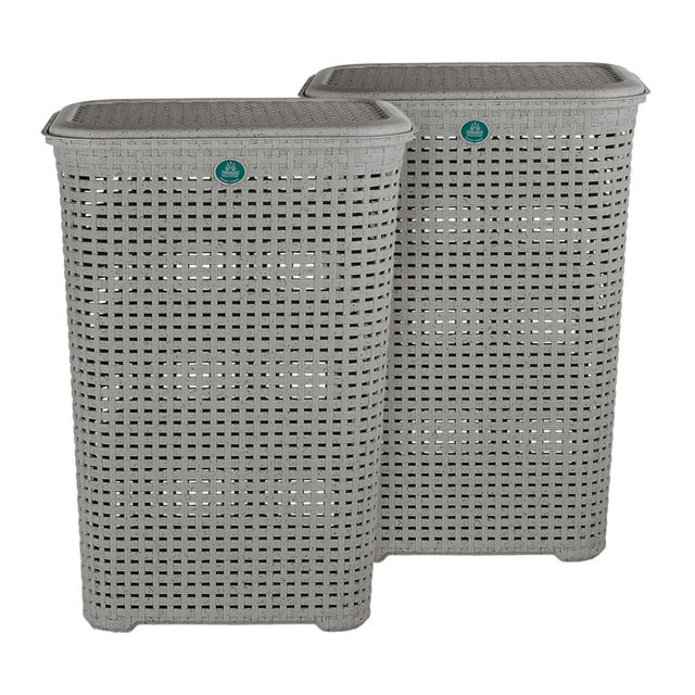 2 Cestos Para Ropa Sucia Rattan Terragave Biodegradable (Moon)