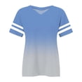 thumbnail image 4 of Plus Size V-Neck Short Sleeve Shirt, Casual Summer Top, Plus Size V Neck T Shirts Women Short Sleeve Tops Casual Summer Tshirts Loose Fit Tee Light Blue, 3Xl, 4 of 4