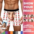 thumbnail image 2 of KHONTS Men's Personalized Boxers Husband Boyfriend Funny Boxers Valentine's Day Birthday for Him White XL, 2 of 8