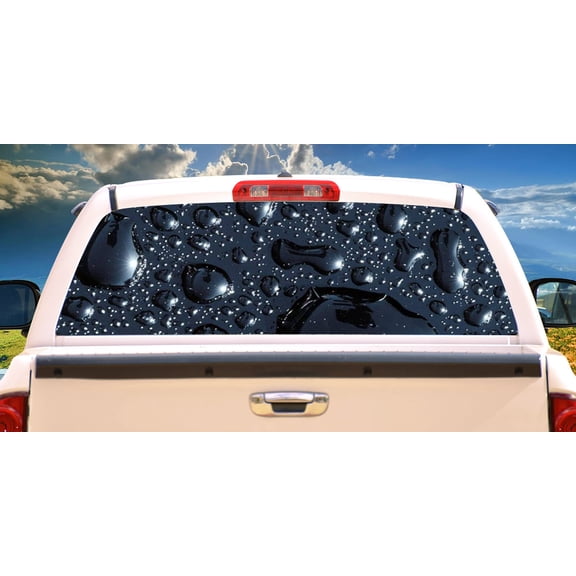 WATER DROPS Rear Window Graphic back truck decal suv view thru vinyl