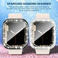 thumbnail image 2 of [2+2Pack] Bling Case for Apple Watch Series 8 & Series 7 45mm with Screen Protector, Rhinestone Glitter PC Cover for Women Girls Bumper Case for iWatch Series 8/Series 7 (Black+Silver, 45mm), 2 of 5