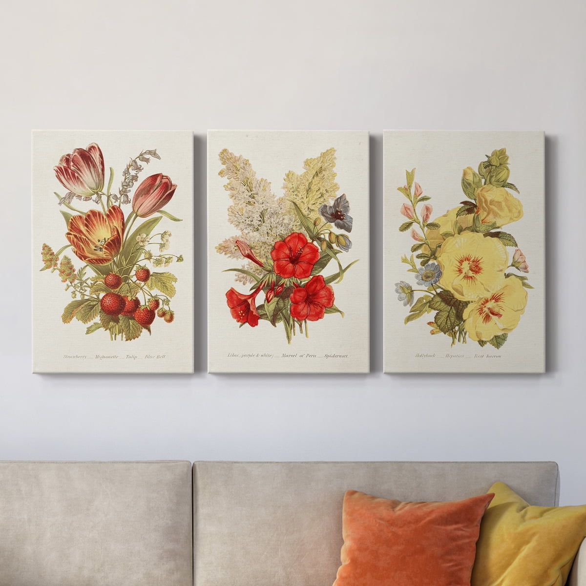Antique Floral Bouquet IV Premium Gallery Wrapped Canvas - Ready to Hang - 24 x 36 Each