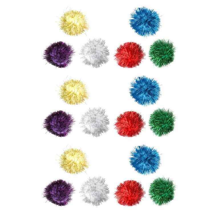 Grayghost Cat Toys, 20pcs Tinsel Balls for Cats, 2 inch Cat Pom Pom Balls, Assorted Color Cat Sparkle Balls, Glitter Sparkle Balls for Cats, Cat Balls Kitten