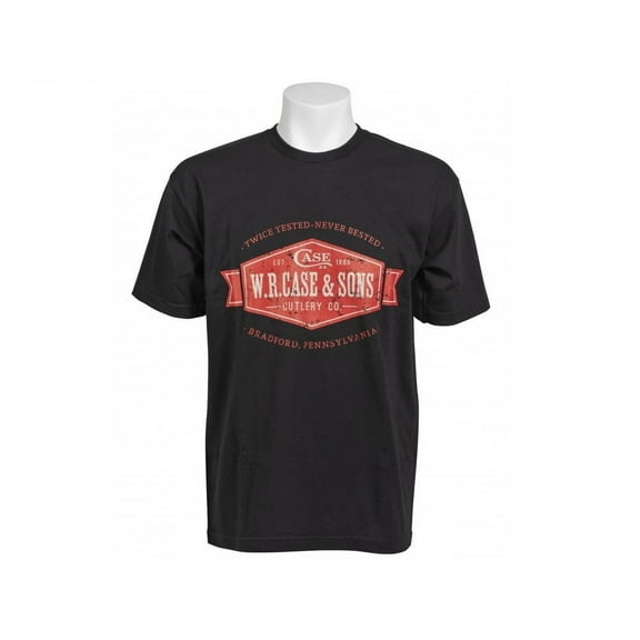 Case XX Knives Black & Red Twice Tested 100% Cotton Small T-shirt
