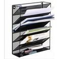 thumbnail image 4 of 5 Pockets Mesh Wall File Holder Hanging Desk File Folder Magazine Rack Mail Sorter Bin name tag included, 4 of 4
