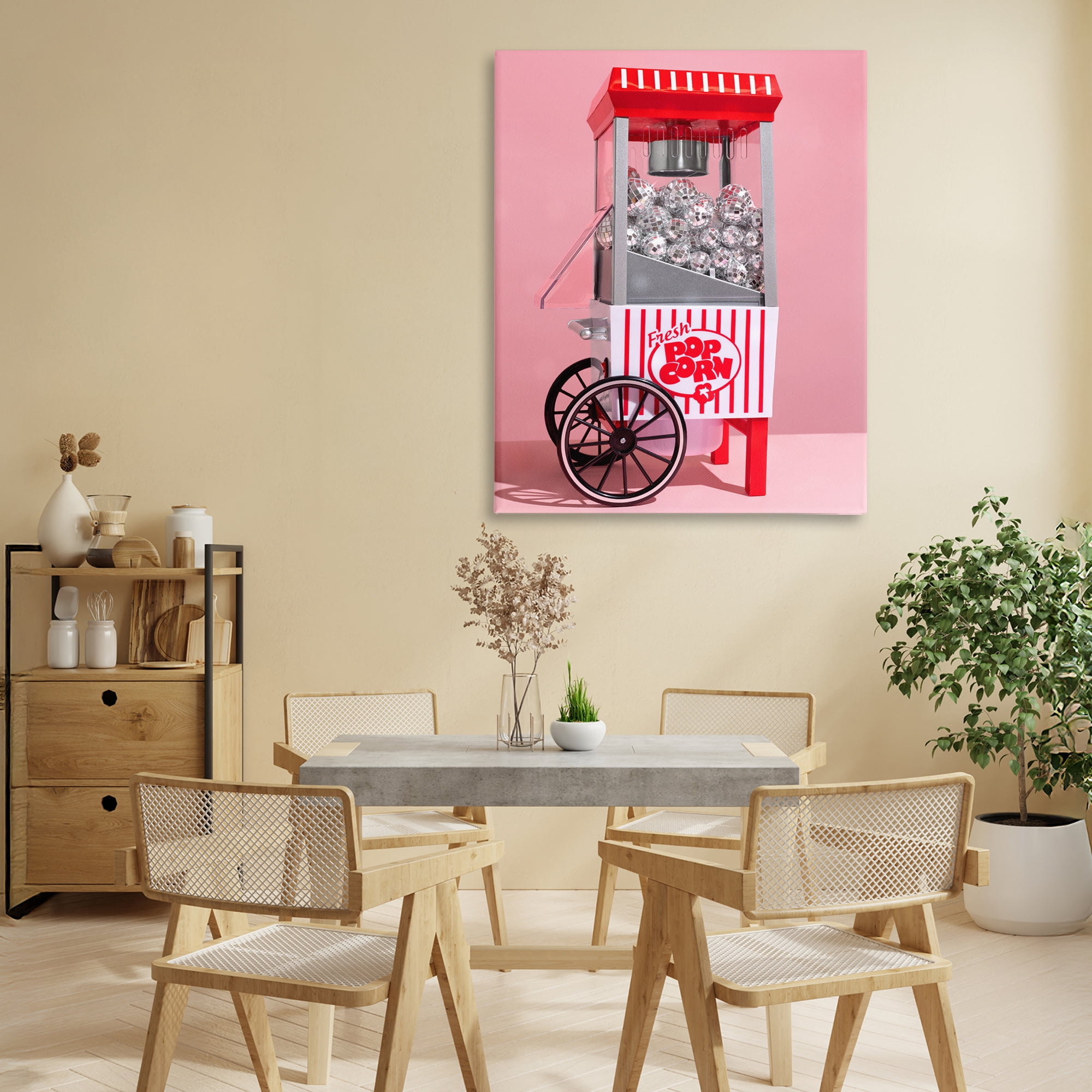 Stupell Industries Movie Popcorn with Disco Balls Canvas Wall Art, design by LISH Creative
