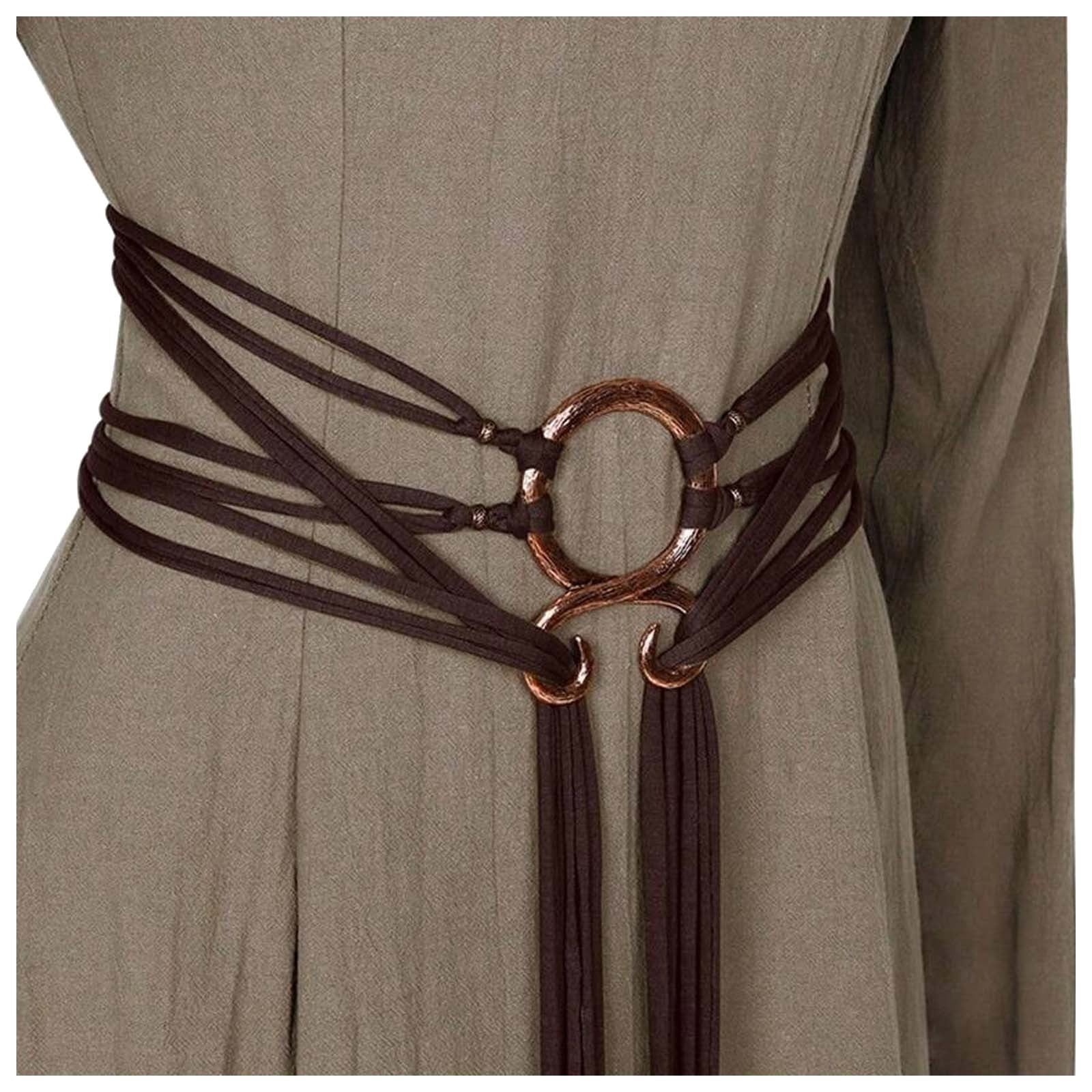 Women\'s PU Leather Rope Belt Adjustable Waist Thin Belt Silver Buckle Leather Belt Women main image 3