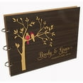 thumbnail image 2 of Darling Souvenir Personalized Engraved Laser Cut Wedding Guest Book Wooden Cover Sign-in Book Registry Guestbook Scrapbook-BR, 2 of 5