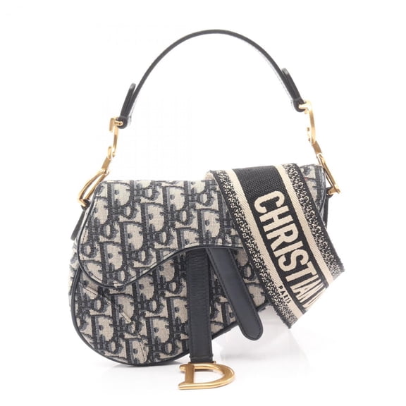 Pre-Owned Christian Dior Dior Saddlebag Mini Oblique Jacquard Handbag Canvas Leather... (Good)