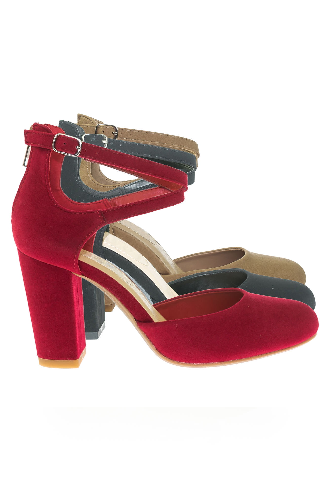 Chunky Block Heel Crisscross Strap 