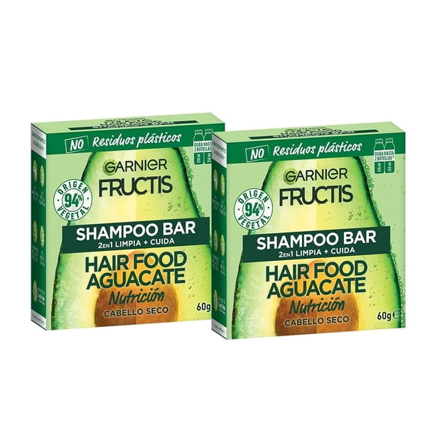 2 Pack Shampoo Bar Hair Food Aguacate Garnier Fructis 60 gr c/u