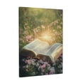 thumbnail image 3 of CozyNet Open Bible Glowing Softly In A Peaceful Meadow, Surrounded By Blooming Flowers Wall Art Prints With Frame Canvas Perfect for Living Room & Bedroom, Ready to Hang, Wall Decor 16"x20", 3 of 10