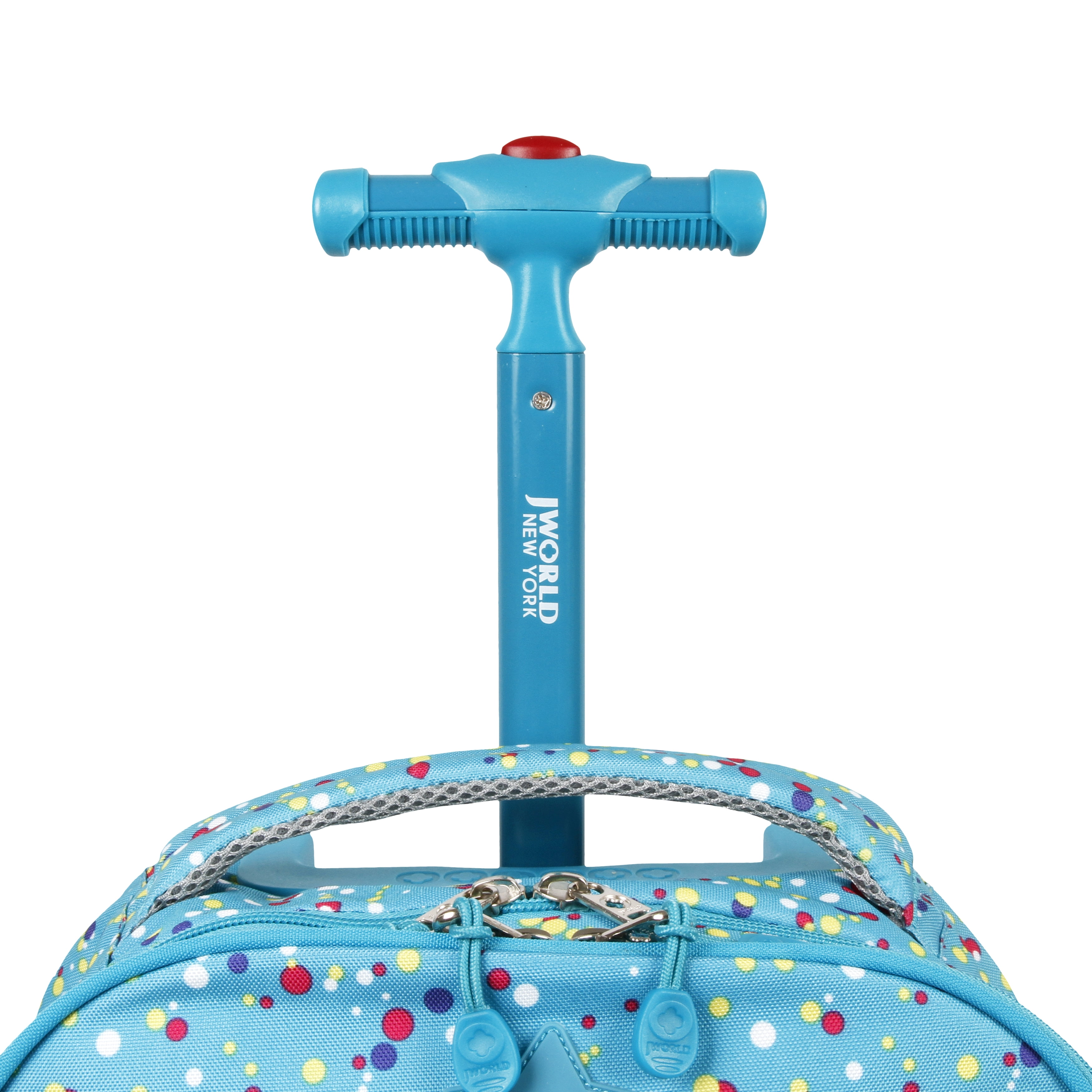J World Boys and Girls Duo 18" Kids Rolling Backpack with Detachable Lunch Box Set for School, Color Dots