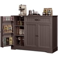 thumbnail image 5 of 42’’ Kitchen Coffee Bar Cabinet with Storage Kitchen Sideboard Buffet Cabinet with Drawers, Noelse Short Pantry with Door and Shelves for Bathroom and Living Room, Dark Brown, 5 of 10