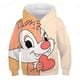 thumbnail image 1 of Sudadera de Disney Chip Dale Chipmunk estampado de letras de dibujos animados moda Unisex parejas bolsillo niños Sudadera con capucha jersey de manga larga Top160 zhangyuxiang CONDUJO, 1 of 2