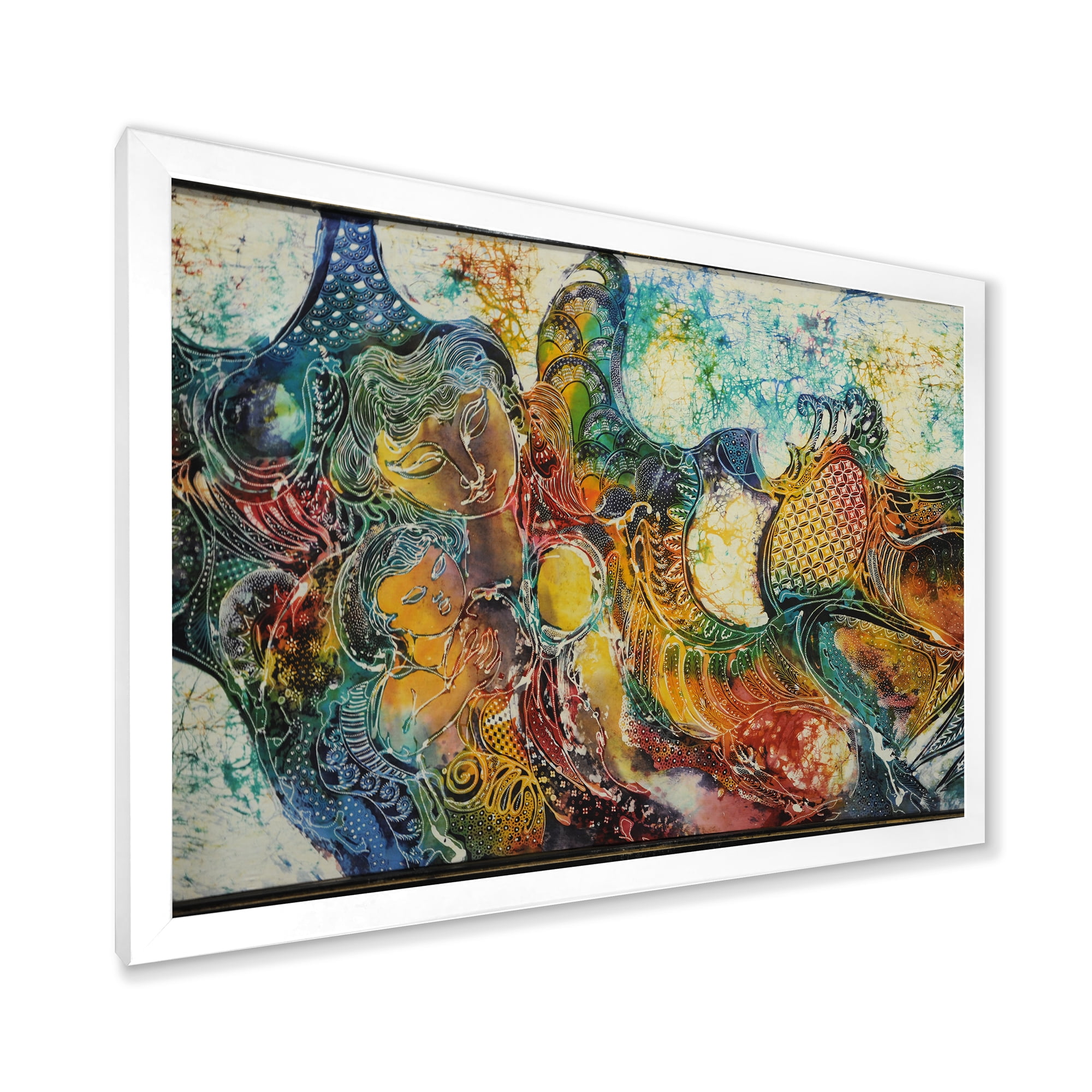 Designart 'Child With Mother With Batik' Modern Framed Art Print