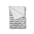thumbnail image 2 of Grey and White Soft Flannel Fleece Blanket, Grunge Brick Wall Background Urban Architecture Building Modern City Life Graphic, Cozy Plush for Indoor and Outdoor Use, 70" x 90", Grey, by Ambesonne, 2 of 5