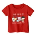thumbnail image 4 of TZEWGL Cute Shirt For Infnat Solid Color Letter Printed Round Neck Short Sleeved Clothes For Kids size 3-4T, 4 of 4