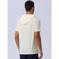 thumbnail image 3 of DARING DIVA Men's Casual Short Sleeve Pullover Drawstring Hooded T-Shirt M Beige, 3 of 6