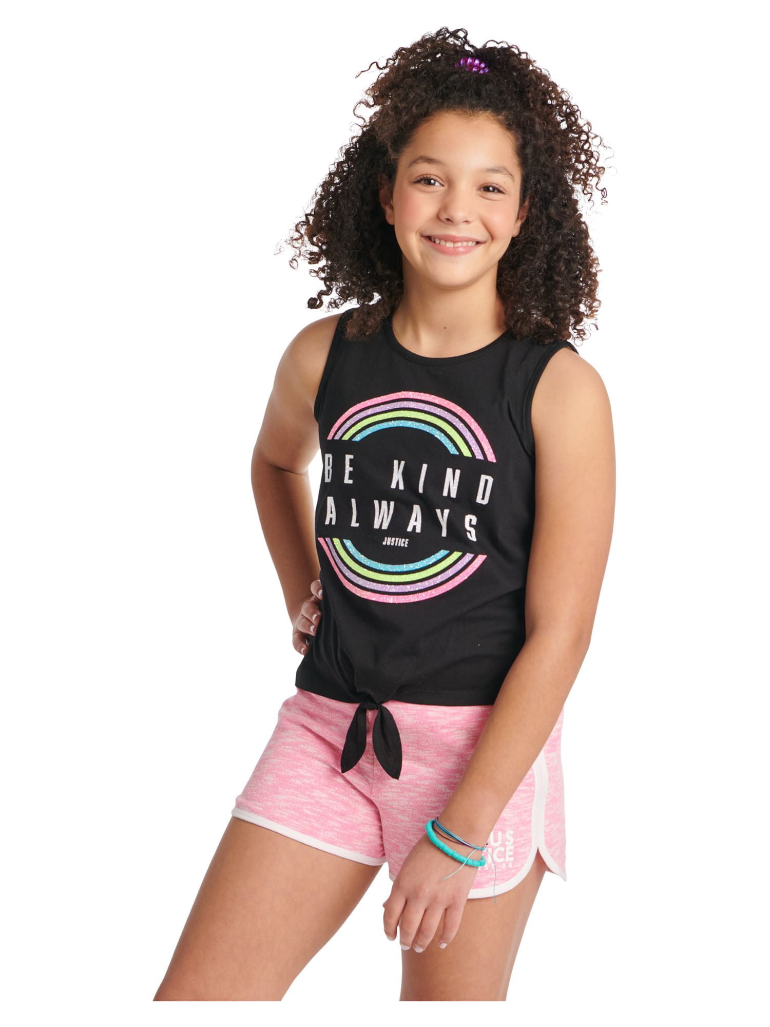 Justice Girls Graphic Tank Set, 3-Piece Pack, Sizes XS(5/6)-XL Plus(16/18 Plus)