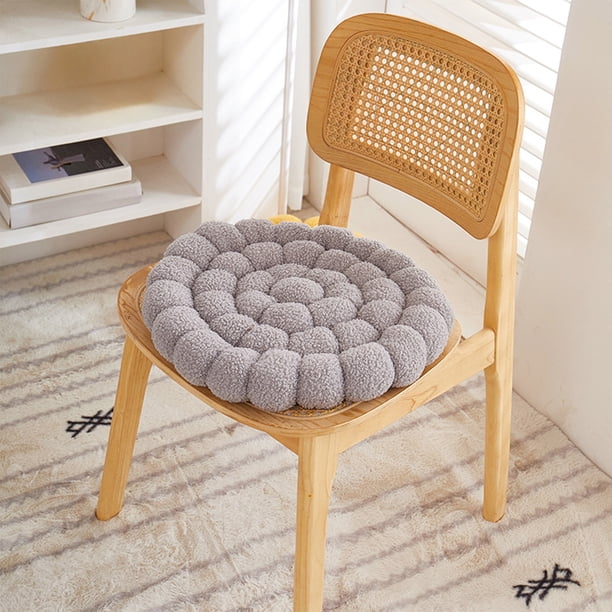 Cojín 3D de vellón de llama, grueso y suave, para ventana, comedor, silla de oficina, decoración del hogar, color liso, fácil de limpiar, antideslizante, plegable, material de vellón de