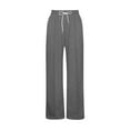 thumbnail image 3 of Erwazi Kids Boys Girls Wide Leg Pants Casual Elastic Waist Drawstring Trousers Toddler Athletic Track Pants with Pockets, Gray, 9-10 Years, 3 of 7