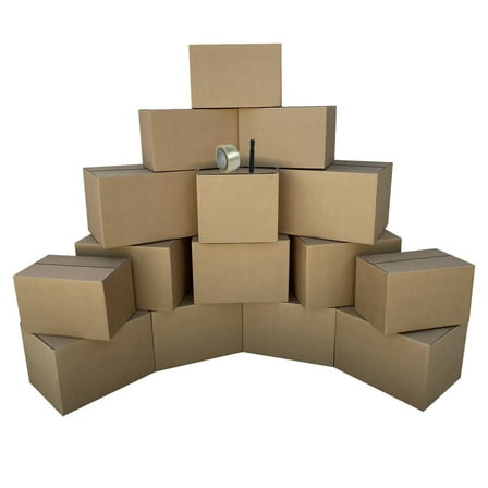 uBoxes Moving Boxes Basic Kit for 1 Bedroom Including 15 Boxes and Supplies