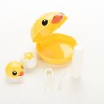 thumbnail image 3 of Cute Mini Eyewear Accessories Cartoon Duck Design Contact Lens Box Case Holder Container Case Simple and Cute Yellow, 3 of 5