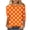 Orange, variant on Women's Casual Polka Dot Tops Round Neck 3/4 Sleeve Loose Blouse Fashion Printed T-shirt, Hot Pink M