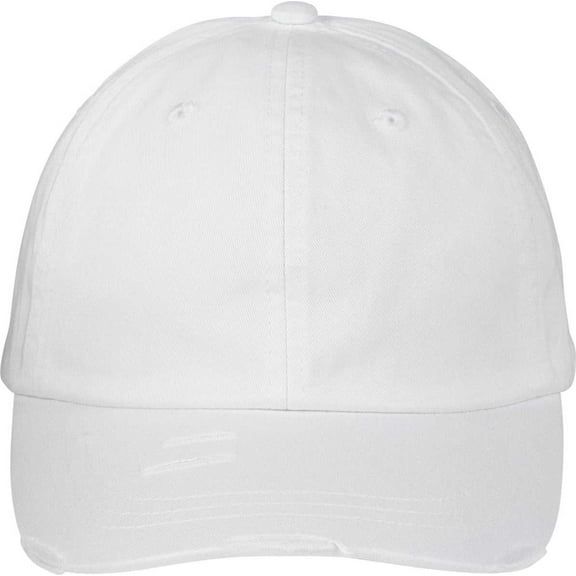 Adams LP108 Classic Pigment Distressed Cap - WHITE