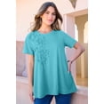 thumbnail image 5 of Roaman's Women's Plus Size 3-D Appliqued Swing Tee, 5 of 6