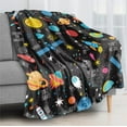 thumbnail image 4 of Kainsy Space Blanket Soft Flannel Lightweight Space Solar System Planet Throw Blanket Birthday Gifts for Boys Girls Kids Baby Space Plush Blanket for Couch Bed School Blanket Travel Blanket(50"x60"), 4 of 8