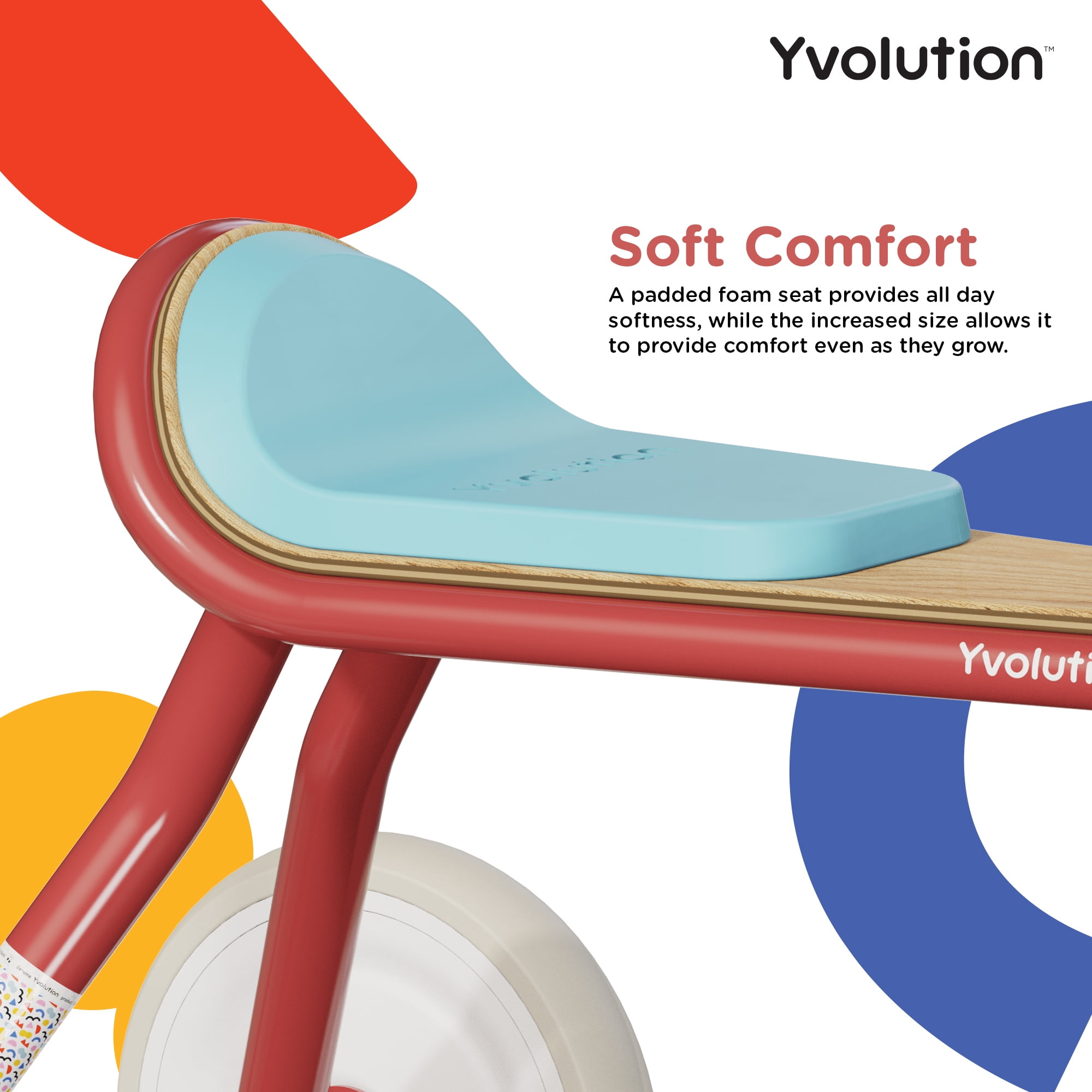Yvolution Kids Tricycle, Classic Trike, Vintage Design, 18 Months to 3 Years Old, Red