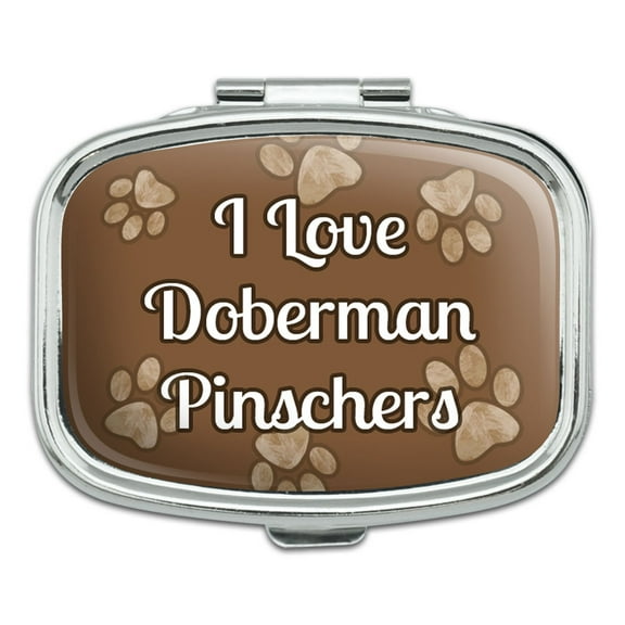 I Love Heart Dogs - Doberman Pinschers - Rectangle Pill Box