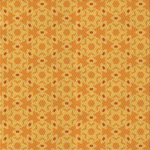 Ahgly Company Machine Washable Indoor Square Transitional Neon Orange Area Rugs, 6' Square