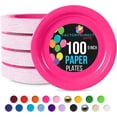 thumbnail image 1 of shiyou-Cerise Paper Plates 9 Inch 100 Count - Cerise 9 Inch Paper Plates - Bulk Paper Plates Cerise Disposable Plates - Disposable Cake Plates Paper Plate Cerise, 1 of 4