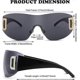 thumbnail image 3 of Sunglasses for Women Men Rimless Wrap around Sunglasses, Rectangle Futuristic Sunglasses Oversized Fashion Frameless, 3 of 5