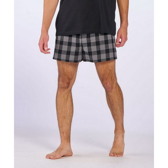 Boxercraft BM6701 Men's 100% Cotton Double-Brushed Flannel Boxer-Ch/Bk Buff Plad-L