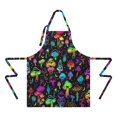thumbnail image 2 of Colorful Mushroom Star Black Pattern Apron-Garden Aprons for Women with Pockets-Cotton Linen Waterproof Kitchen Cooking Gardening Aprons Adjustable for Kitchen,Cooking,BBQ and Salon 33x27 Inch, 2 of 7