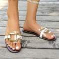 thumbnail image 7 of Roncen Women's Clear Flat Sandals Dressy Cute Sparkly Summer Vacation Slide Shoes, 7 of 7