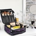thumbnail image 5 of FORMRS Travel Makeup Bag Large Capacity Train Case Cosmetic Organizer with Adjustable Dividers, Roses and Pearls, 5 of 8
