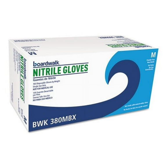 Disposable General-Purpose Nitrile Gloves, Medium, Blue, 4 mil, 100/Box | Bundle of 5 Boxes